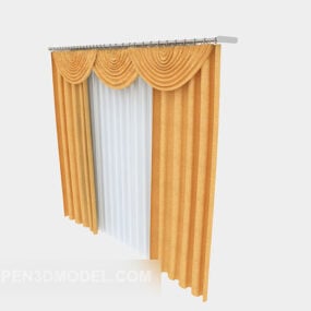 Schlafzimmer-Vorhang in warmen Farben, 3D-Modell
