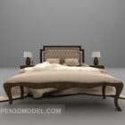 Beige Double Bed Vintage Style