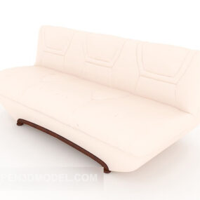 3d модель бежевих шкіряних диванних меблів