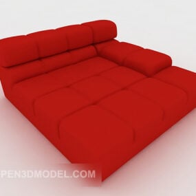 Grand canapé paresseux rouge modèle 3D