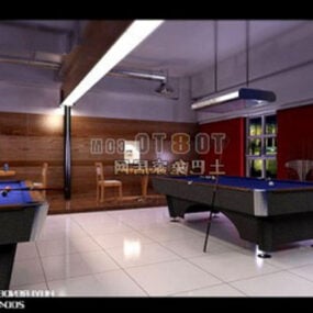 Modelo 3D da sala de entretenimento de bilhar