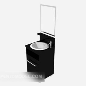 Black Bath Cabinet 3d model