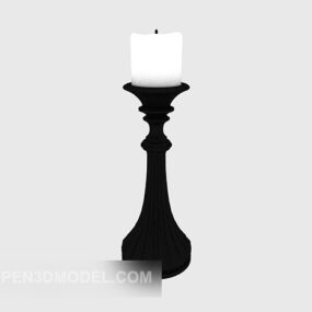 Black Iron Candlestick Light 3d model