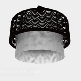 Black Shade Chinese Chandelier 3d model