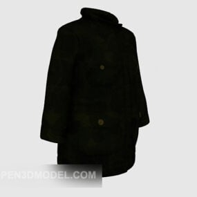 نموذج ملابس المعطف الأسود ثلاثي الأبعاد