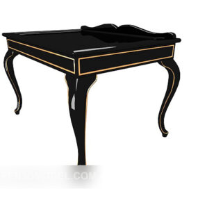 Black European Solid Wood Side Table 3d model