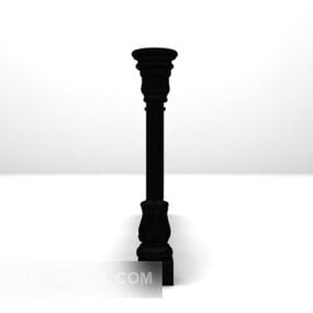 Black Railing Column 3d model