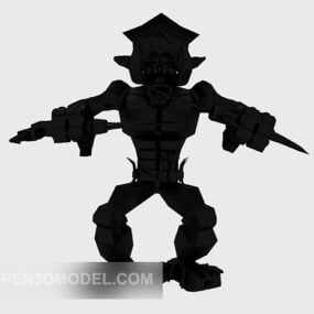 Black Robot Character 3d model