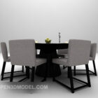 Restaurant Black Round Table Chair