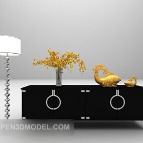 Schwarz lackiertes 3D-Modell für TV-Schrankmöbel