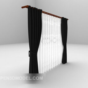Schwarz-weißes Vorhang-3D-Modell