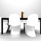 Chaise de table à manger en noir et blanc