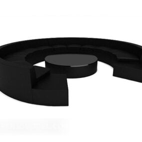 Black Arc Sofa 3d model