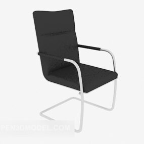 Black Armrest Office Chair 3d model