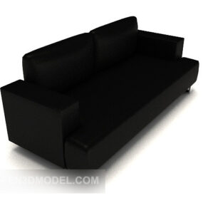 Svart Business Simple Double Sofa 3d-modell