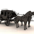 Black carriage sculpture 3d model