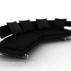 Black Compact Multiplayer Sofa