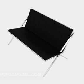 Svart Double Lounge Chair 3d-modell