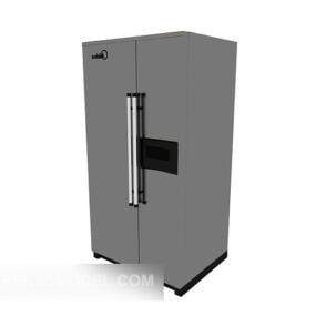 Black Double-open Refrigerator 3d model