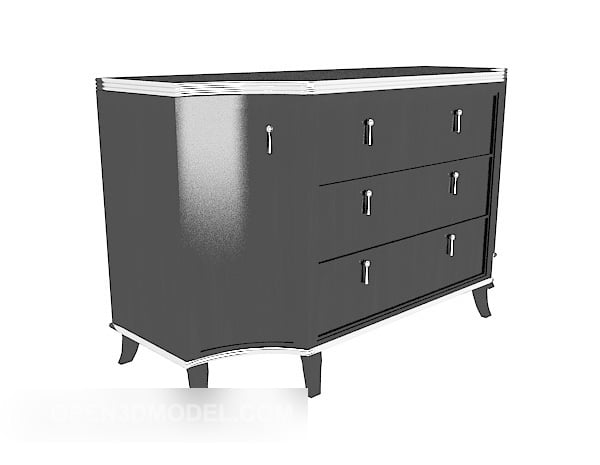 Black Drawer Side Cabinet