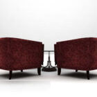 Combinaison de table et de chaise en tissu rouge