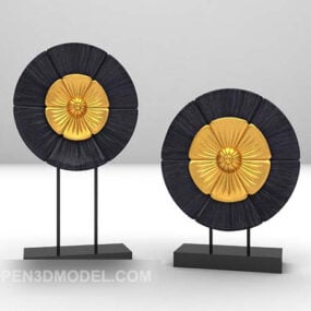 Black Round Furnishings Sculpture 3d model