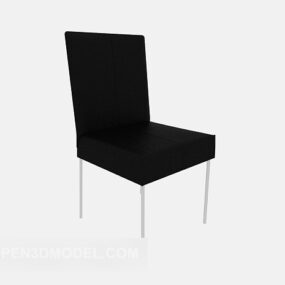 كرسي طعام أسود عالي الظهر نموذج ثلاثي الأبعاد