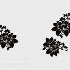 Black Home Flower Wall Painted