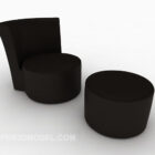 Black Home Lounge Chair Stool Furniture