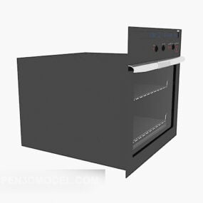 Black Home Microwave Oven 3d model