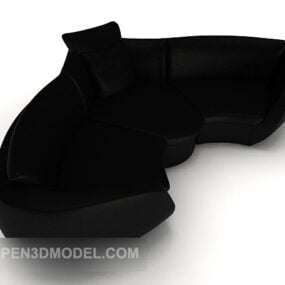 Black Home Multiplayer Sofa 3d model