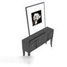 Black Home Side Cabinet With Picture