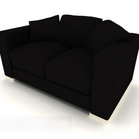 Model 3d Sofa Double Kayu Rumah Hitam