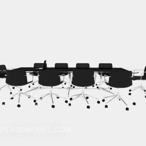 Black Large Conference Table 3d model