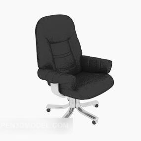 เก้าอี้บอสหนังสีดำแบบ 3 มิติ