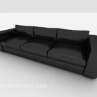 Black Leather Home Multi Seaters Sofa