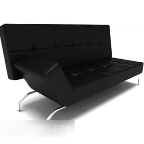 Black Leather Sofa Modernism 3d model