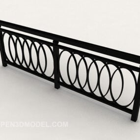 Balustrade en métal noir pour balcon de la maison modèle 3D