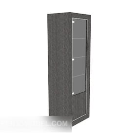 Black Minimalist Display Cabinet 3d model