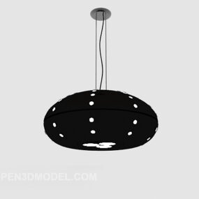 Czarny minimalistyczny, hojny żyrandol Model 3D