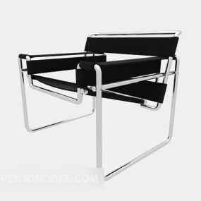 Minimalist Lounge Chair Black 3d model