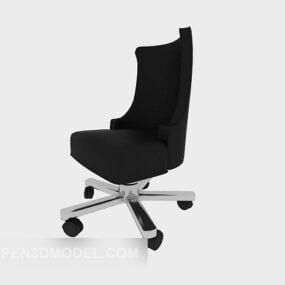 Μαύρη μινιμαλιστική κινητή καρέκλα γραφείου 3d μοντέλο
