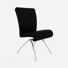 Minimalist Office Chair Black Leather 3d model
