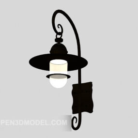 Black Minimalist Personality Wall Lamp 3d model