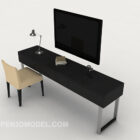 Zwarte minimalistische tafelstoel set