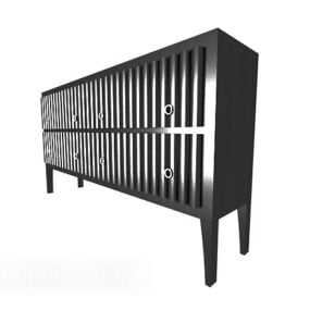 Black Modern Side Cabinet 3d model