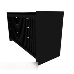 3д модель бокового шкафа черного цвета в современном стиле