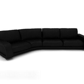 Black Multi Seaters Home Sofa 3d model