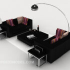 Czarna sofa biurowa kombinowana