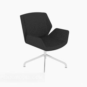 Office Lounge tuoli Musta nahka 3D-malli